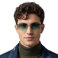 Veyra Green Medium Rim Less Rectangle Sunglasses for Men — Hashtag Eyewears