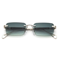 Veyra Green Medium Rim Less Rectangle Sunglasses for Men — Hashtag Eyewears