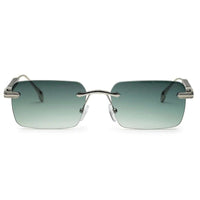 Veyra Green Medium Rim Less Rectangle Sunglasses for Men — Hashtag Eyewears