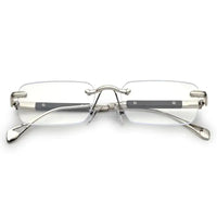 Veyra | Transparent Medium Rim Less Rectangle Eyeglasses for Men [UV-protected]