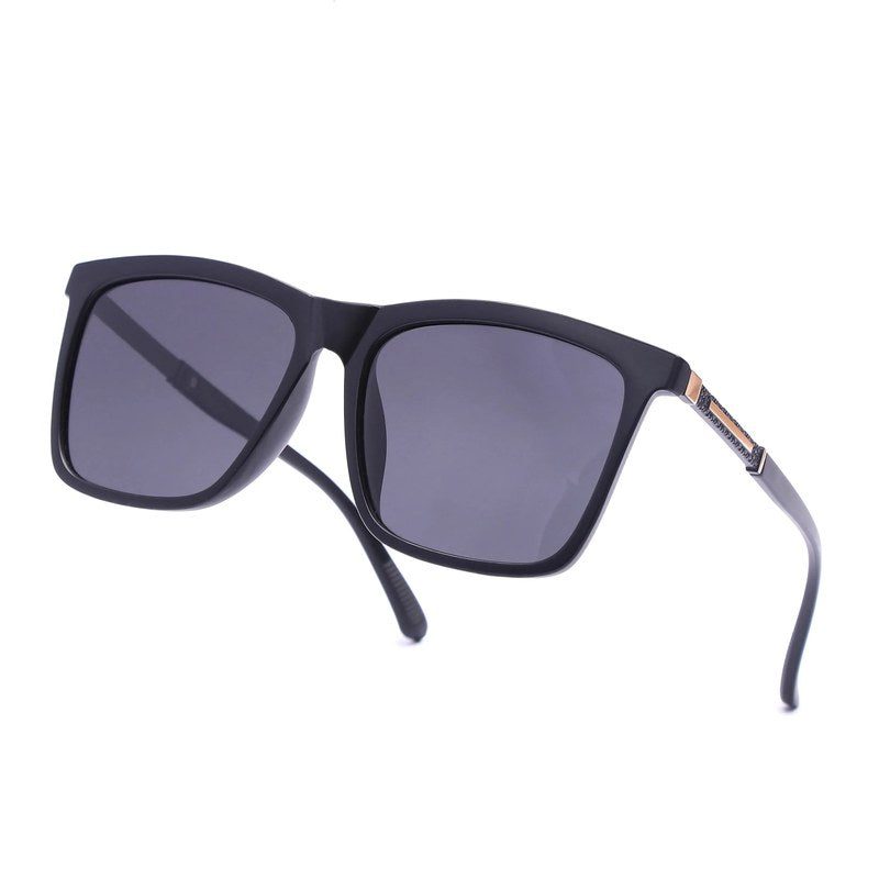 Virelia Matte Black Large Full Rim Square Sunglasses for Men & Women — Hashtag Eyewears
