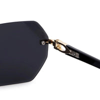 VisionVogue Black Medium Rim Less Hexagonal Sunglasses for Men & Women — Hashtag Eyewears