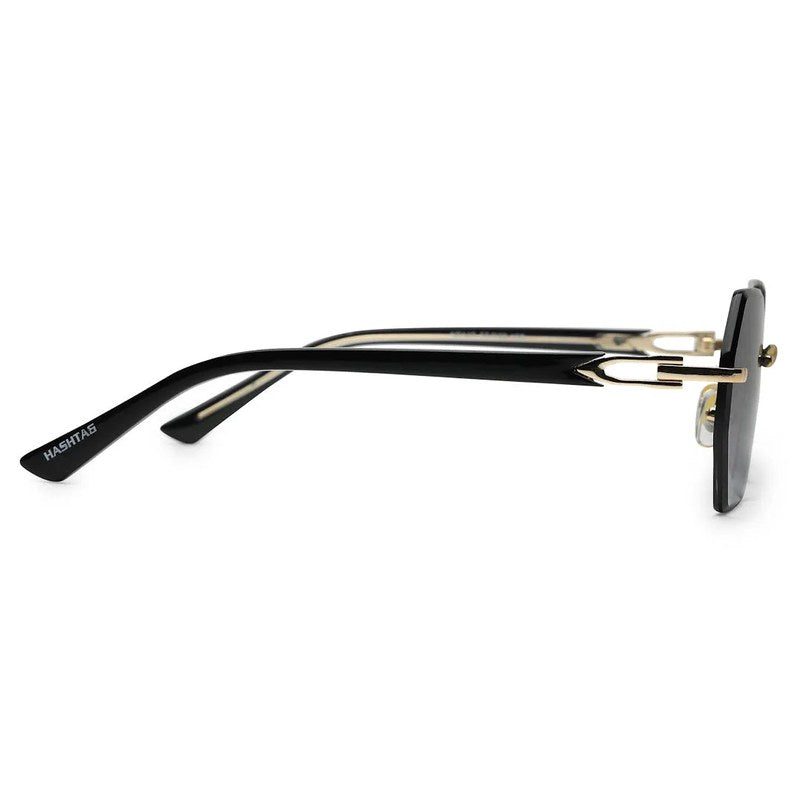 VisionVogue Gradient Black Medium Rim Less Hexagonal Sunglasses for Men & Women — Hashtag Eyewears