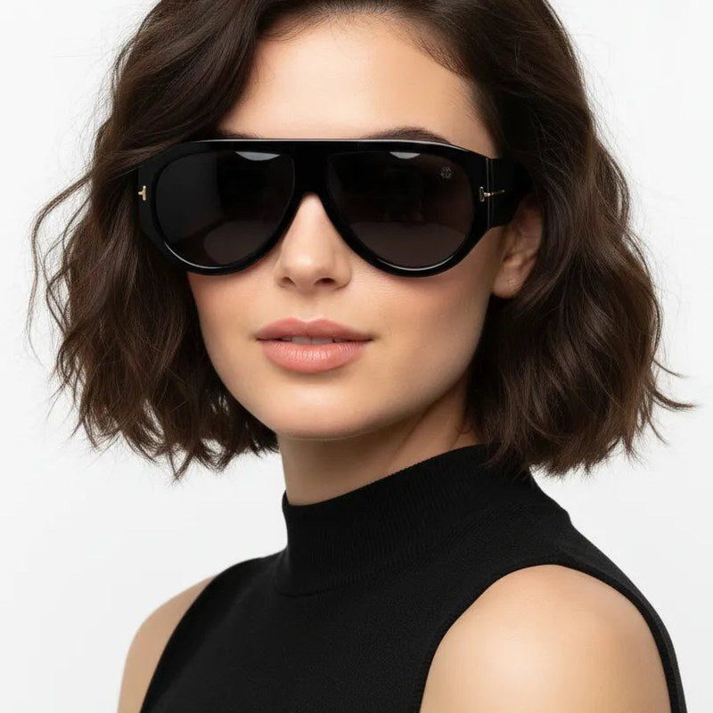 Vista Black Medium Full Rim Aviator Sunglasses for Men & Women — Hashtag Eyewears