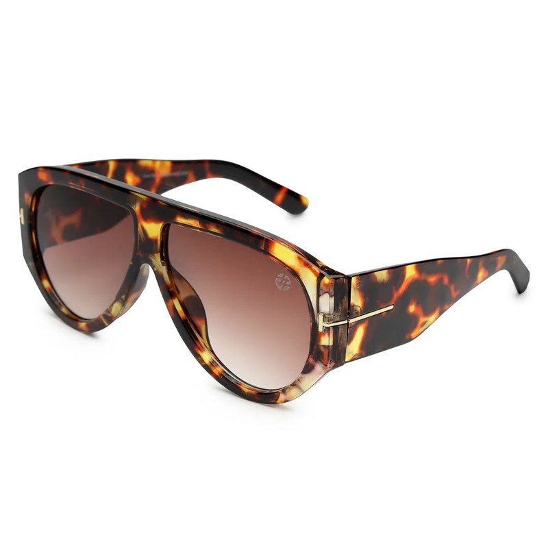 Vista Gradient Brown Medium Full Rim Aviator Sunglasses for Men & Women — Hashtag Eyewears