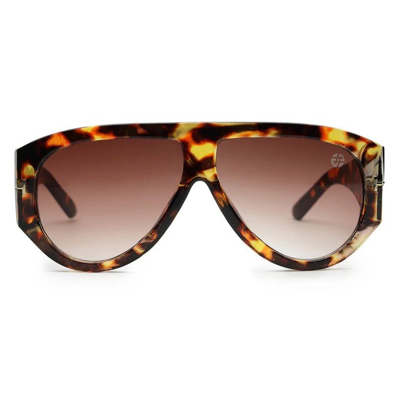 Vista | Gradient Brown Medium Full Rim Aviator Sunglasses for Men & Women [UV-protected]