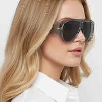 Vista Grey Medium Full Rim Aviator Sunglasses for Men & Women — Hashtag Eyewears