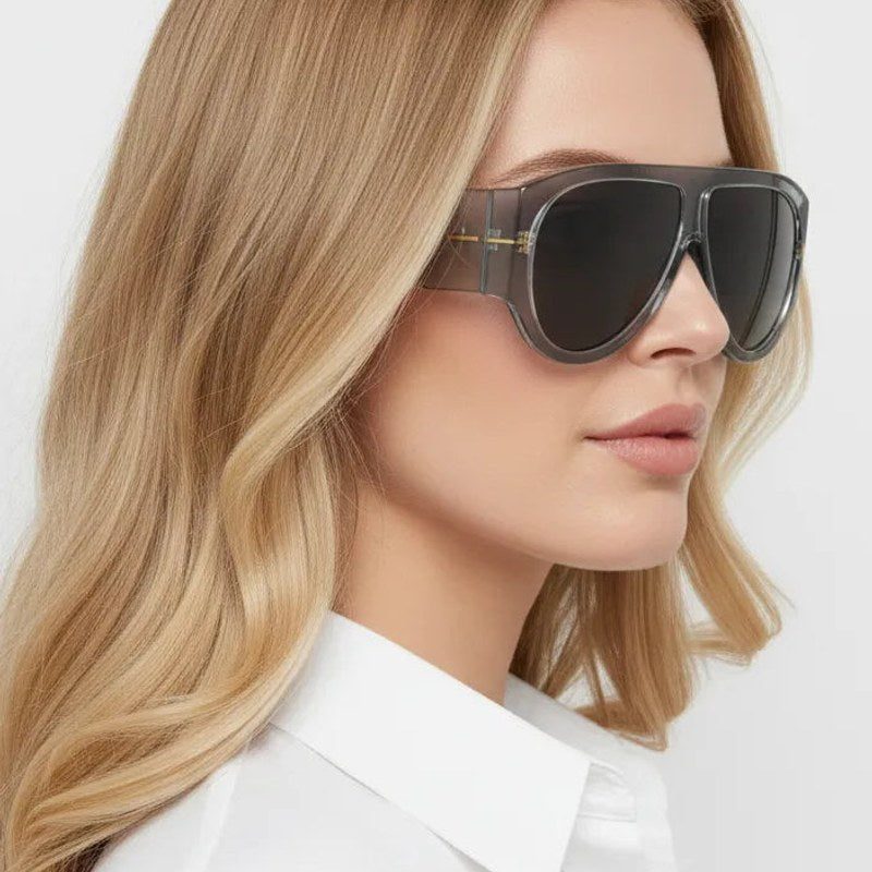 Vista Grey Medium Full Rim Aviator Sunglasses for Men & Women — Hashtag Eyewears