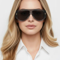 Vista Grey Medium Full Rim Aviator Sunglasses for Men & Women — Hashtag Eyewears