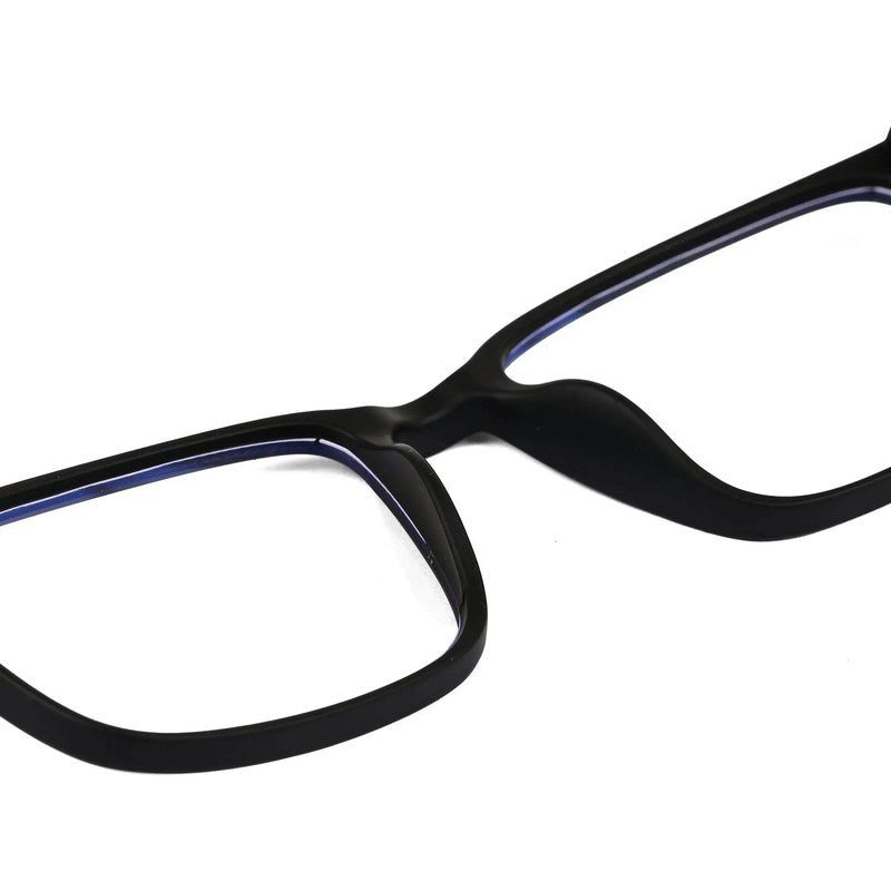 Vizionix Black Medium Full Rim RECTANGLE Computer Glasses for Men & Women — Hashtag Eyewears