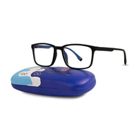 Vizionix Black Medium Full Rim RECTANGLE Computer Glasses for Men & Women — Hashtag Eyewears