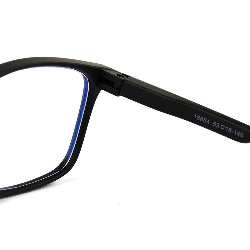 Vizionix Black Medium Full Rim RECTANGLE Computer Glasses for Men & Women — Hashtag Eyewears