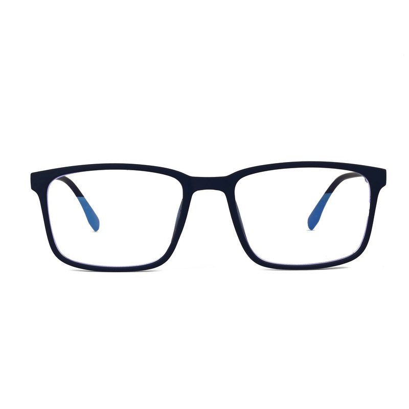 Vizionix Blue Medium Full Rim RECTANGLE Computer Glasses for Men & Women — Hashtag Eyewears