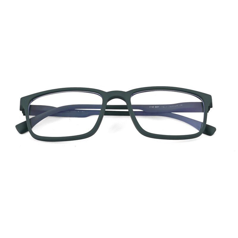 Vizionix Green Medium Full Rim RECTANGLE Computer Glasses for Men & Women — Hashtag Eyewears