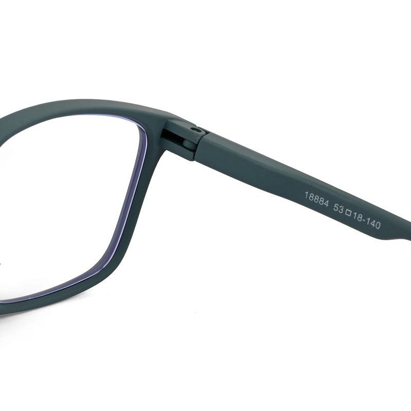 Vizionix Green Medium Full Rim RECTANGLE Computer Glasses for Men & Women — Hashtag Eyewears