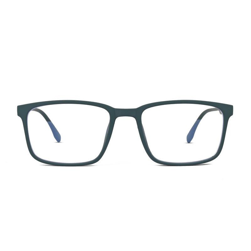 Vizionix Green Medium Full Rim RECTANGLE Computer Glasses for Men & Women — Hashtag Eyewears