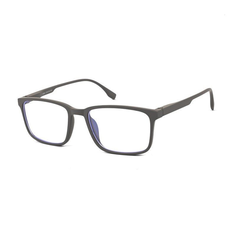 Vizionix Grey Medium Full Rim RECTANGLE Computer Glasses for Men & Women — Hashtag Eyewears