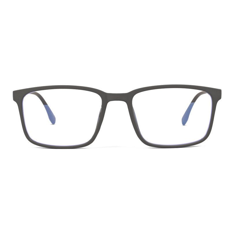Vizionix Grey Medium Full Rim RECTANGLE Computer Glasses for Men & Women — Hashtag Eyewears