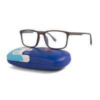 Vizionix Grey Medium Full Rim RECTANGLE Computer Glasses for Men & Women — Hashtag Eyewears