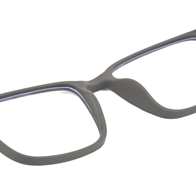 Vizionix Grey Medium Full Rim RECTANGLE Computer Glasses for Men & Women — Hashtag Eyewears