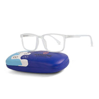 Vizionix Transparent Light Blue Medium Full Rim RECTANGLE Computer Glasses for Men & Women — Hashtag Eyewears