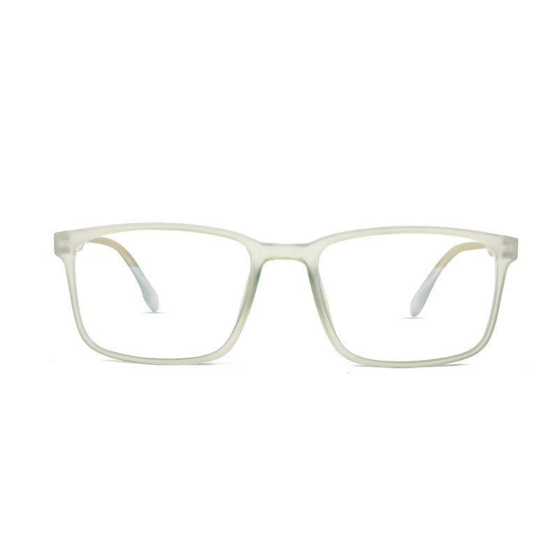 Vizionix Transparent Light Green Medium Full Rim RECTANGLE Computer Glasses for Men & Women — Hashtag Eyewears
