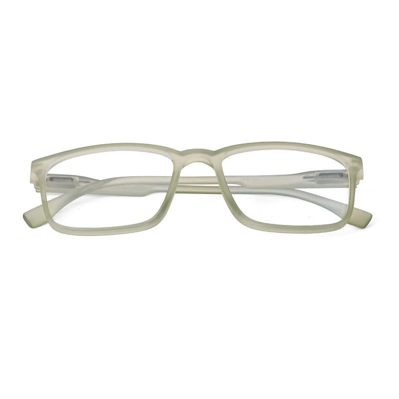 Vizionix Transparent Light Green Medium Full Rim RECTANGLE Computer Glasses for Men & Women — Hashtag Eyewears