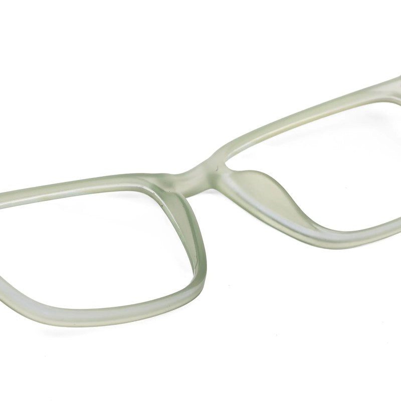 Vizionix Transparent Light Green Medium Full Rim RECTANGLE Computer Glasses for Men & Women — Hashtag Eyewears