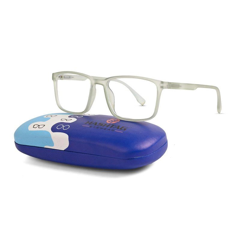 Vizionix Transparent Light Green Medium Full Rim RECTANGLE Computer Glasses for Men & Women — Hashtag Eyewears