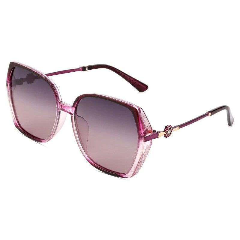 Vortan Purple Gradient Large Full Rim Square Sunglasses for Women — Hashtag Eyewears