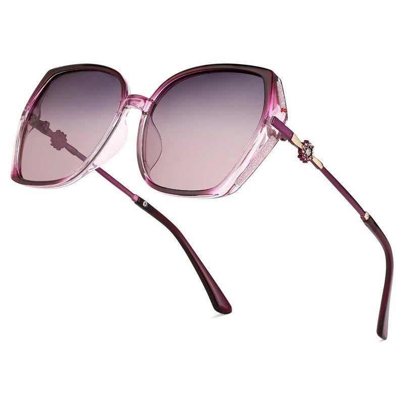 Vortan Purple Gradient Large Full Rim Square Sunglasses for Women — Hashtag Eyewears