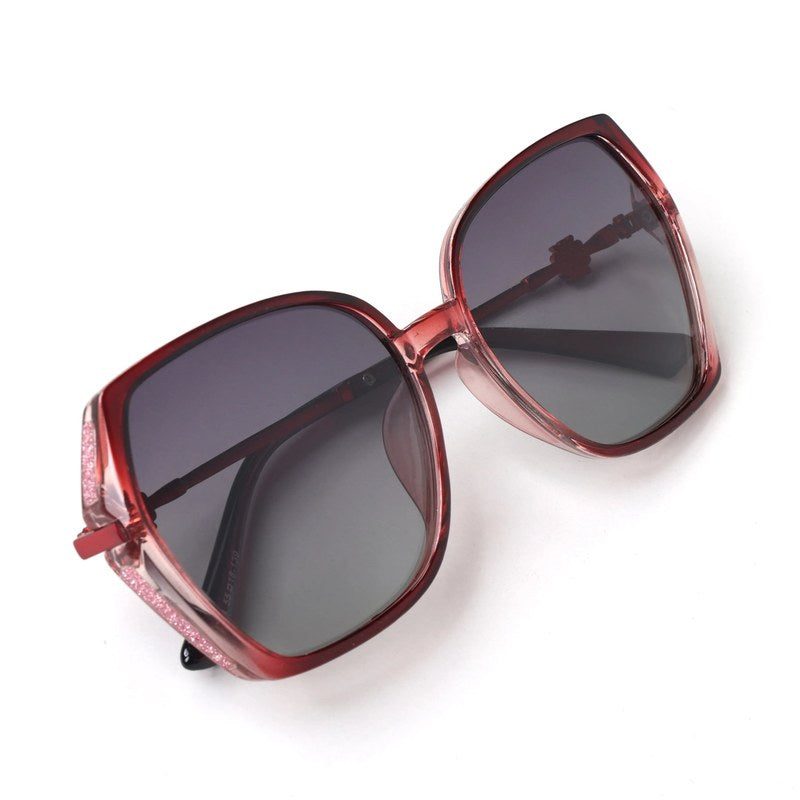 Vortan Red Gradient Large Full Rim Square Sunglasses for Women — Hashtag Eyewears