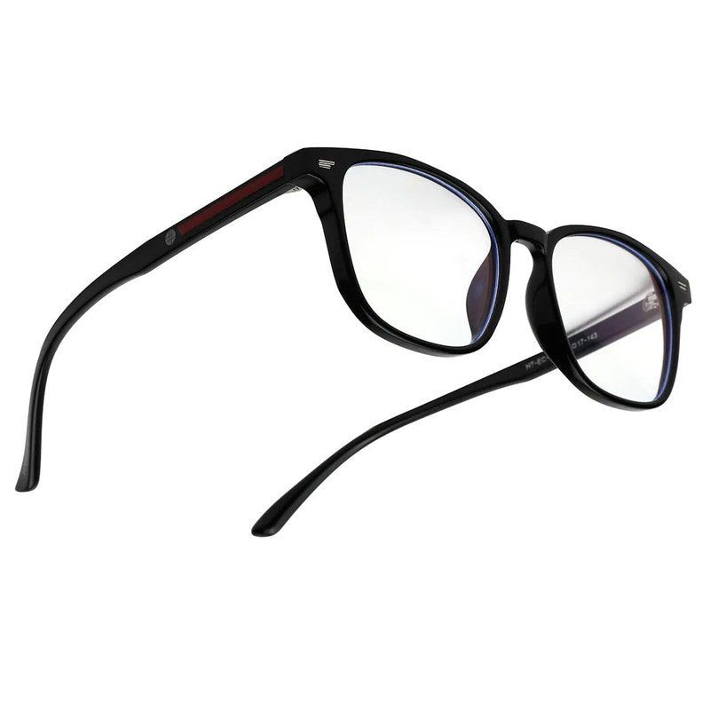 Vortara | Black Medium Full Rim Wayfarer Computer Glasses for Men & Women [Blue Block]