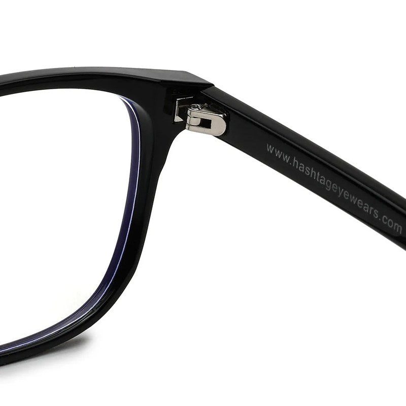 Vortara | Black Medium Full Rim Wayfarer Computer Glasses for Men & Women [Blue Block]
