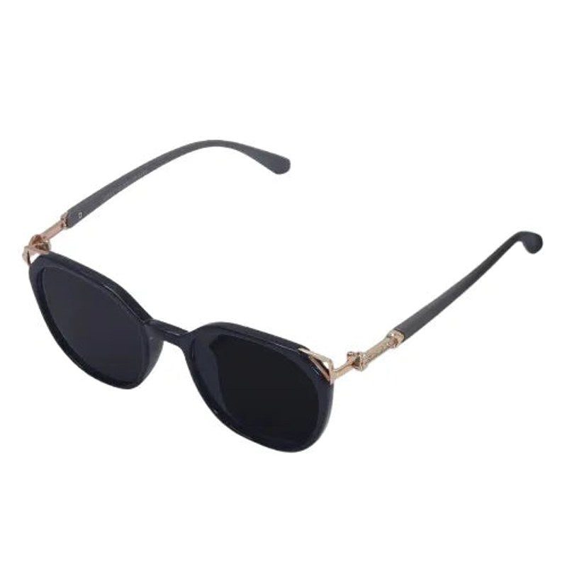 Vortex Black Medium Full Rim Round Sunglasses for Women — Hashtag Eyewears