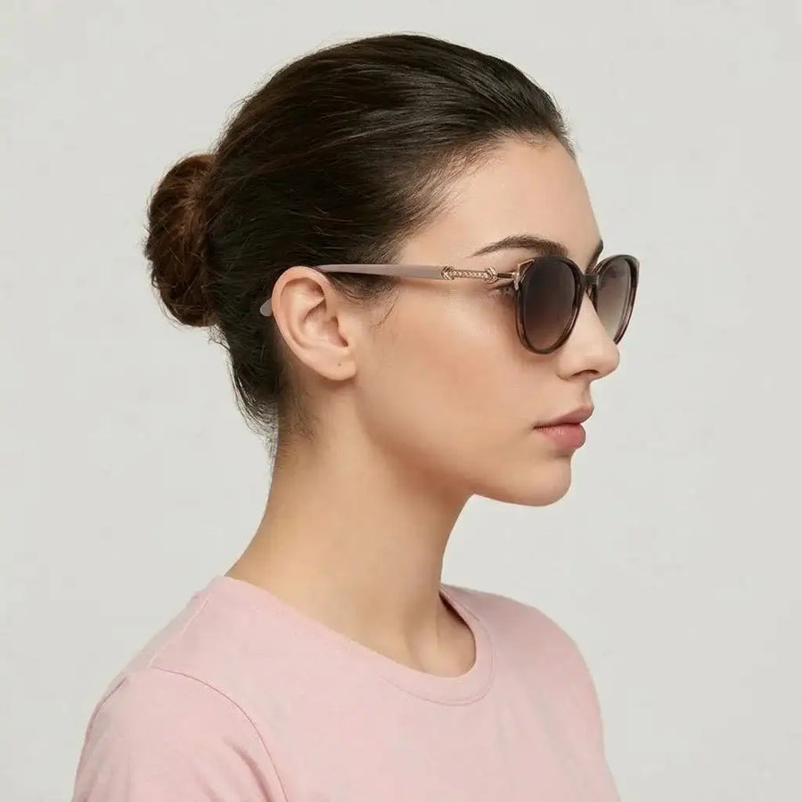 Vortex | Brown Medium Full Rim Round Sunglasses for Women [UV-protected]