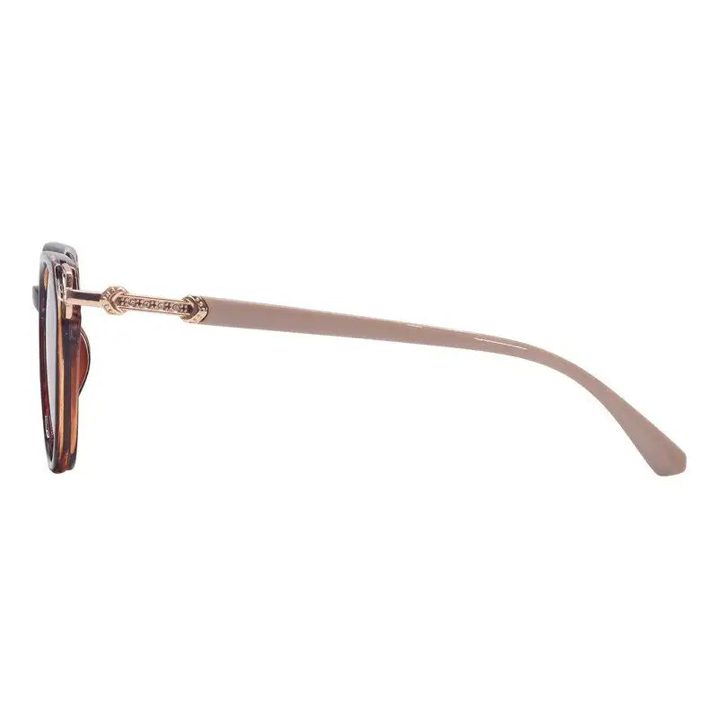 Vortex | Brown Medium Full Rim Round Sunglasses for Women [UV-protected]