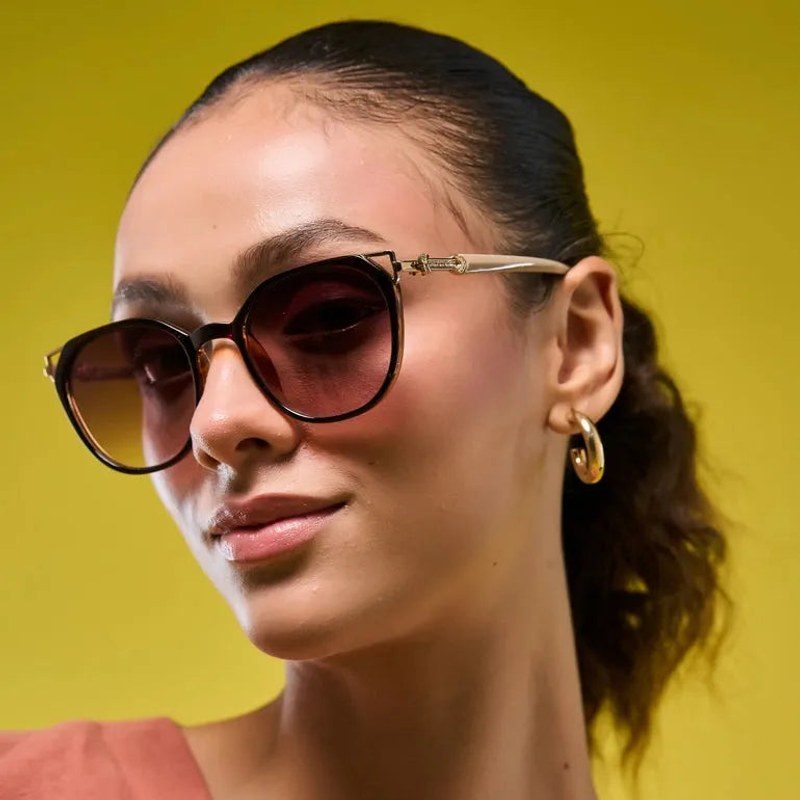 Vortex Brown Medium Full Rim Round Sunglasses for Women — Hashtag Eyewears