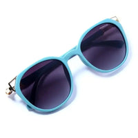 Vortex | Cadet Blue Medium Full Rim Round Sunglasses for Women [UV-protected]