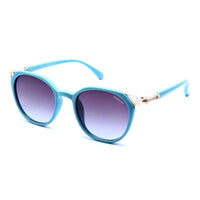 Vortex Cadet Blue Small Full Rim Round Sunglasses for Women — Hashtag Eyewears
