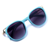 Vortex Cadet Blue Small Full Rim Round Sunglasses for Women — Hashtag Eyewears