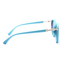 Vortex Cadet Blue Small Full Rim Round Sunglasses for Women — Hashtag Eyewears