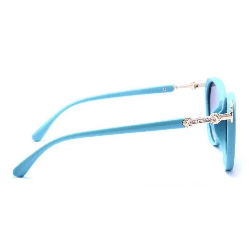 Vortex Cadet Blue Small Full Rim Round Sunglasses for Women — Hashtag Eyewears