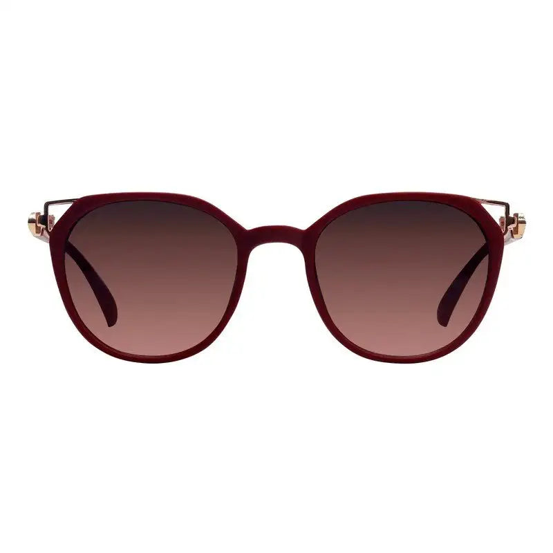 Vortex | Red Medium Full Rim Round Sunglasses for Women [UV-protected]