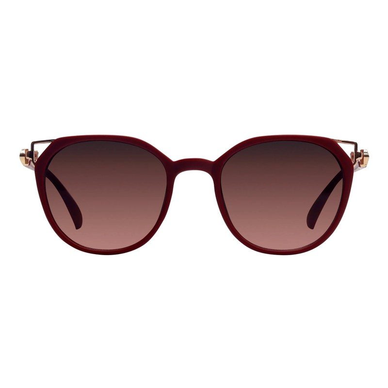 Vortex | Red Medium Full Rim Round Sunglasses for Women [UV-protected]