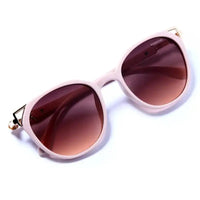 Vortex | Rosy Brown Medium Full Rim Round Sunglasses for Women [UV-protected]