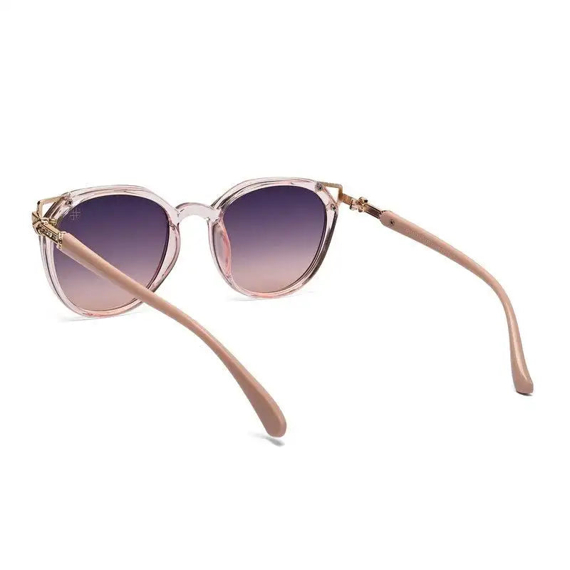 Vortex | Transparent Pink Medium Full Rim Round Sunglasses for Women [UV-protected]