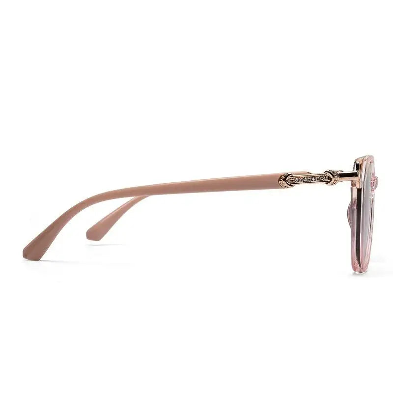 Vortex | Transparent Pink Medium Full Rim Round Sunglasses for Women [UV-protected]