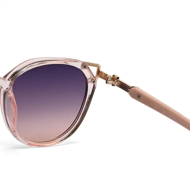 Vortex | Transparent Pink Medium Full Rim Round Sunglasses for Women [UV-protected]