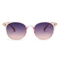 Vortex | Transparent Pink Medium Full Rim Round Sunglasses for Women [UV-protected]
